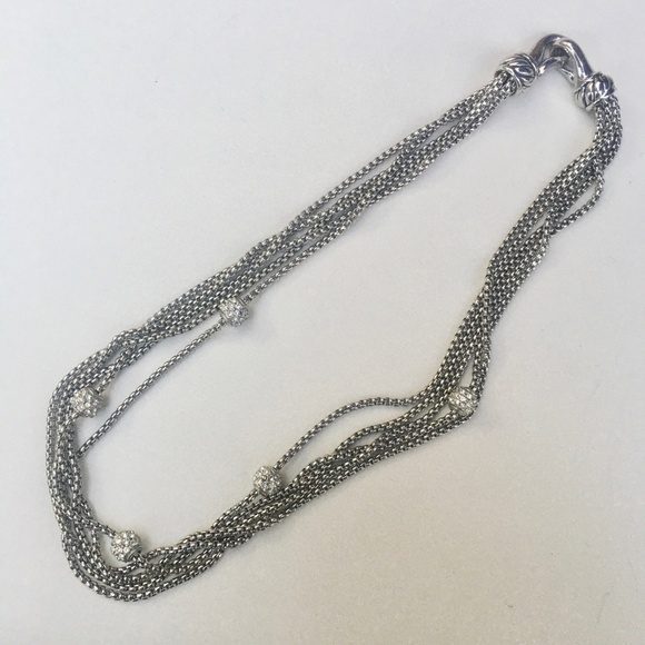 Silver Tone Chains with Rhinestone Disco Balls - Picture 13 of 15